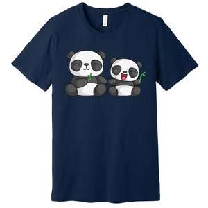 Panda Mother Father And Child Panda Bear Lovers Fathers Day Premium T-Shirt