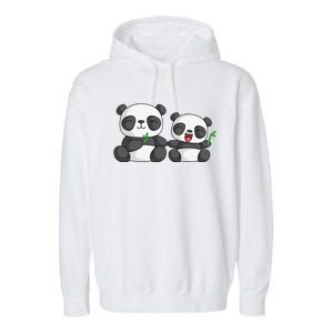 Panda Mother Father And Child Panda Bear Lovers Fathers Day Garment-Dyed Fleece Hoodie