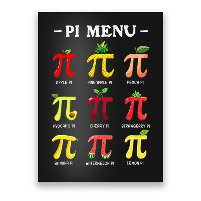 Pie Menu Funny Pi Day Pi 3 Poster