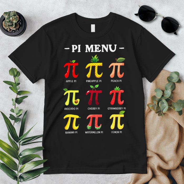 Pie Menu Funny Pi Day Pi 3 Premium T-Shirt