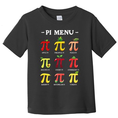 Pie Menu Funny Pi Day Pi 3 Toddler T-Shirt