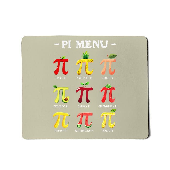 Pie Menu Funny Pi Day Pi 3 Mousepad