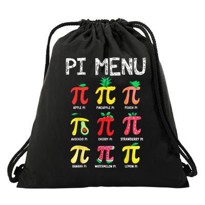 Pie Menu Funny Pi Day Pi 3 Drawstring Bag