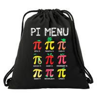 Pie Menu Funny Pi Day Pi 3 Drawstring Bag