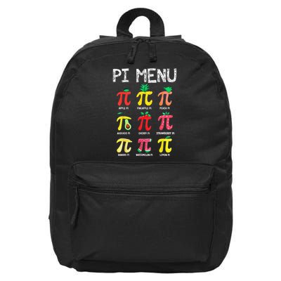 Pie Menu Funny Pi Day Pi 3 16 in Basic Backpack
