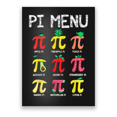 Pie Menu Funny Pi Day Pi 3 Poster