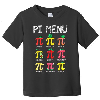 Pie Menu Funny Pi Day Pi 3 Toddler T-Shirt