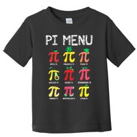 Pie Menu Funny Pi Day Pi 3 Toddler T-Shirt