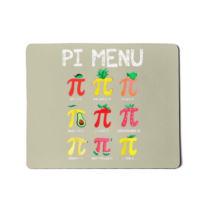 Pie Menu Funny Pi Day Pi 3 Mousepad