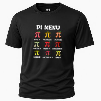 Pie Menu Funny Pi Day Pi 314 Math Teacher Cooling Performance Crew T-Shirt