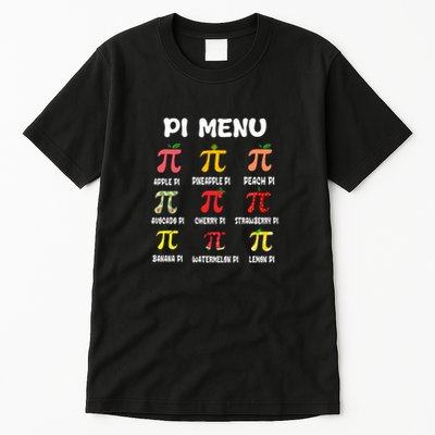 Pie Menu Funny Pi Day Pi 314 Math Teacher Tall T-Shirt