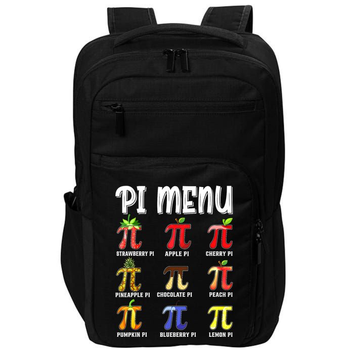 Pi Menu Funny Pi 3.14 Math Teacher Pie Menu Mathematics Impact Tech Backpack