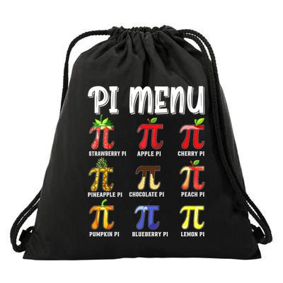 Pi Menu Funny Pi 3.14 Math Teacher Pie Menu Mathematics Drawstring Bag