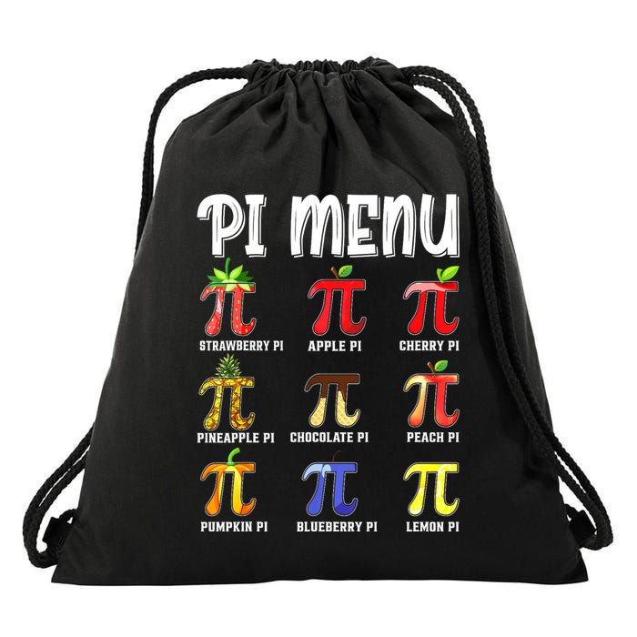 Pi Menu Funny Pi 3.14 Math Teacher Pie Menu Mathematics Drawstring Bag