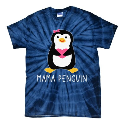 Penguin Mama Flightless Bird Lover Mother's Day Mommy Mom Tie-Dye T-Shirt