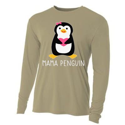 Penguin Mama Flightless Bird Lover Mother's Day Mommy Mom Cooling Performance Long Sleeve Crew