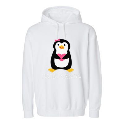 Penguin Mama Flightless Bird Lover Mother's Day Mommy Mom Garment-Dyed Fleece Hoodie