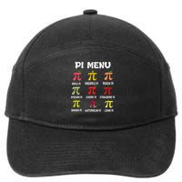 Pie Menu Funny Pi Day Pi 3 7-Panel Snapback Hat