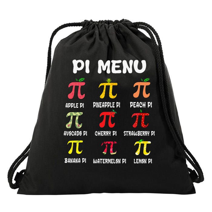 Pie Menu Funny Pi Day Pi 3 Drawstring Bag
