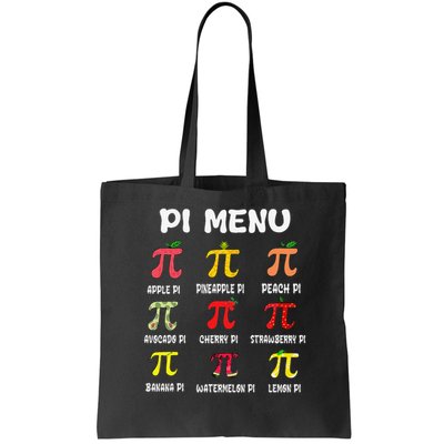 Pie Menu Funny Pi Day Pi 3 Tote Bag