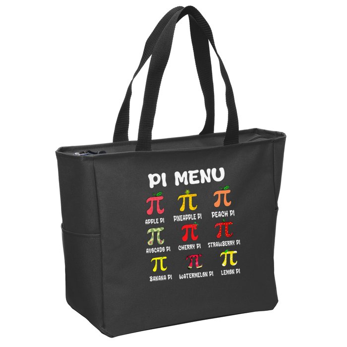 Pie Menu Funny Pi Day Pi 3 Zip Tote Bag