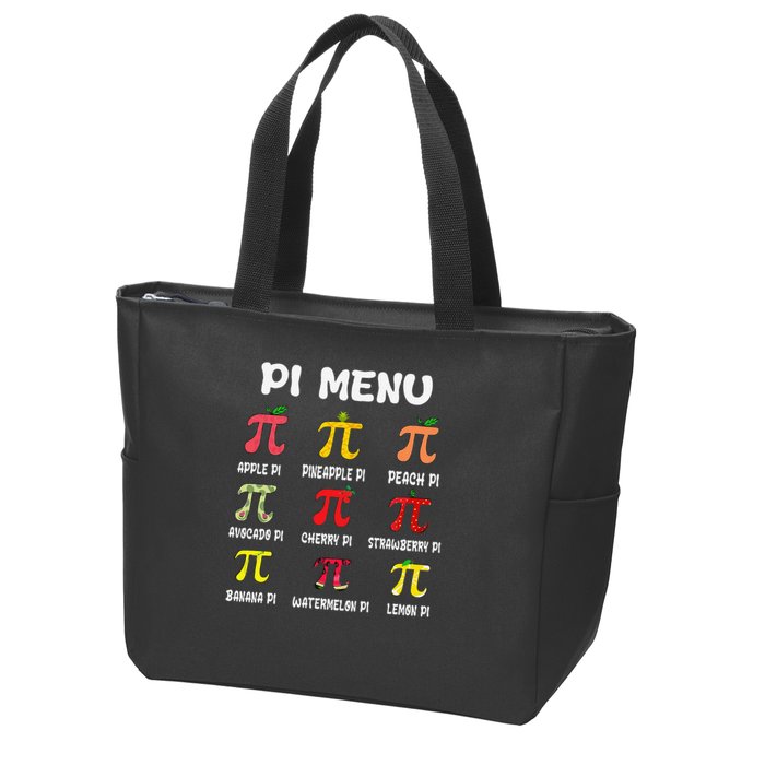 Pie Menu Funny Pi Day Pi 3 Zip Tote Bag