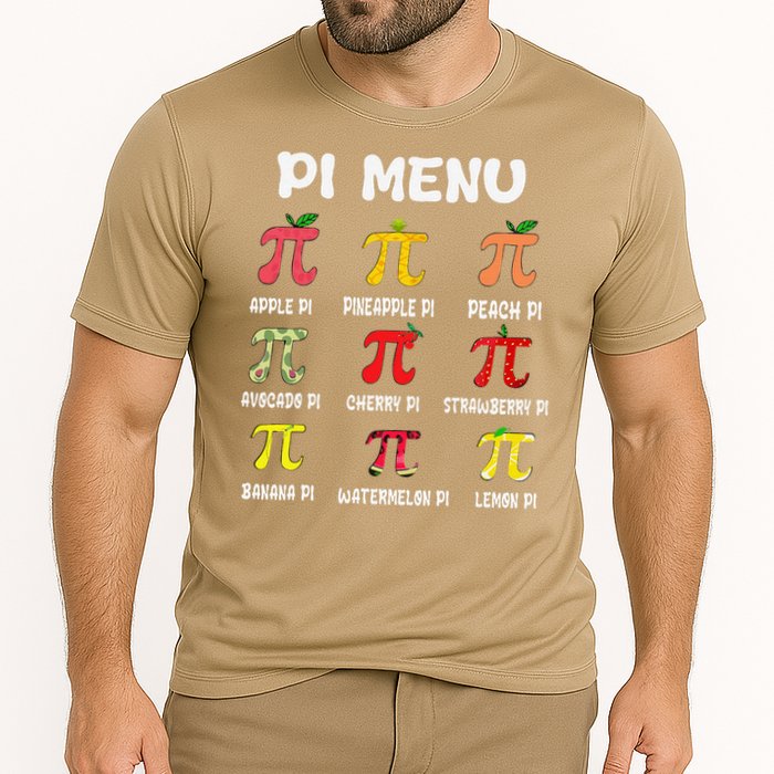 Pie Menu Funny Pi Day Pi 3 Cooling Performance Crew T-Shirt