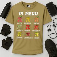 Pie Menu Funny Pi Day Pi 3 Cooling Performance Crew T-Shirt