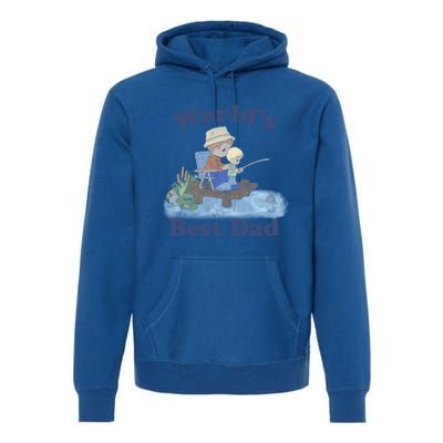 Precious Mots Fathers Day Worlds Best Dad Fishing Shot Gift Premium Hoodie