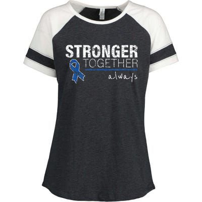 Positive Message For Women Colon Cancer Awareness Enza Ladies Jersey Colorblock Tee