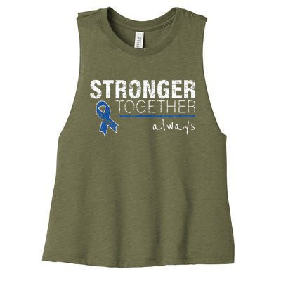 Positive Message For Women Colon Cancer Awareness Women's Racerback Cropped Tank