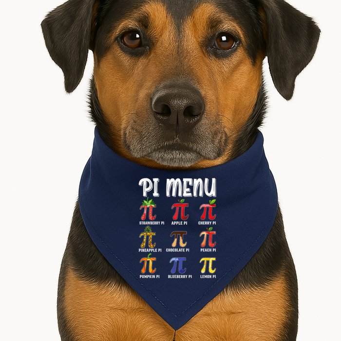 Pi Menu Funny Pi 3.14 Math Teacher Pie Menu Mathematics USA-Made Doggie Bandana