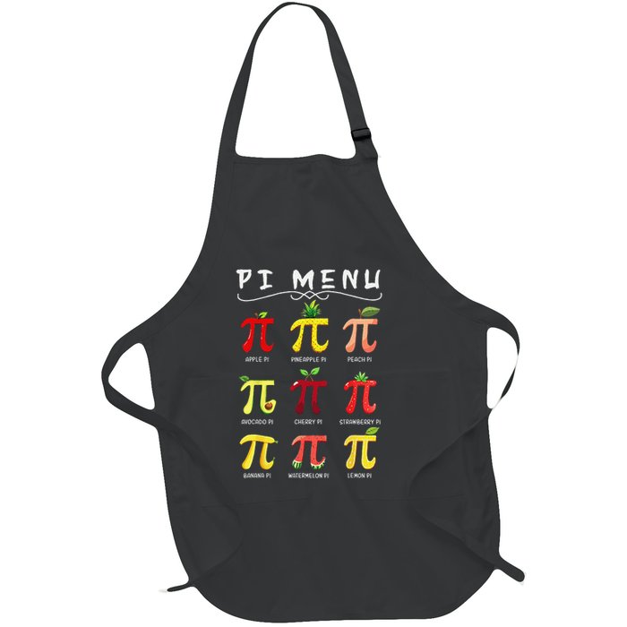 Pie Menu Funny Pi Day Pi 3 Full-Length Apron With Pockets