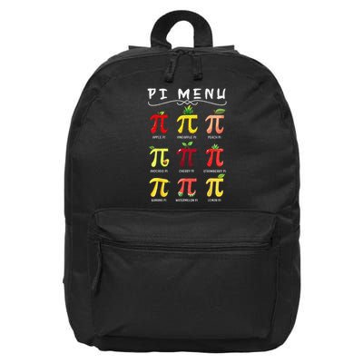 Pie Menu Funny Pi Day Pi 3 16 in Basic Backpack