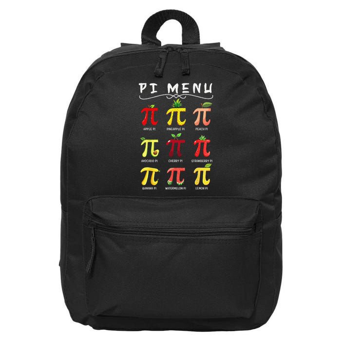 Pie Menu Funny Pi Day Pi 3 16 in Basic Backpack