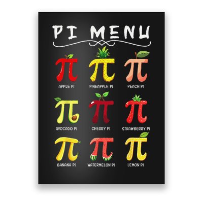 Pie Menu Funny Pi Day Pi 3 Poster