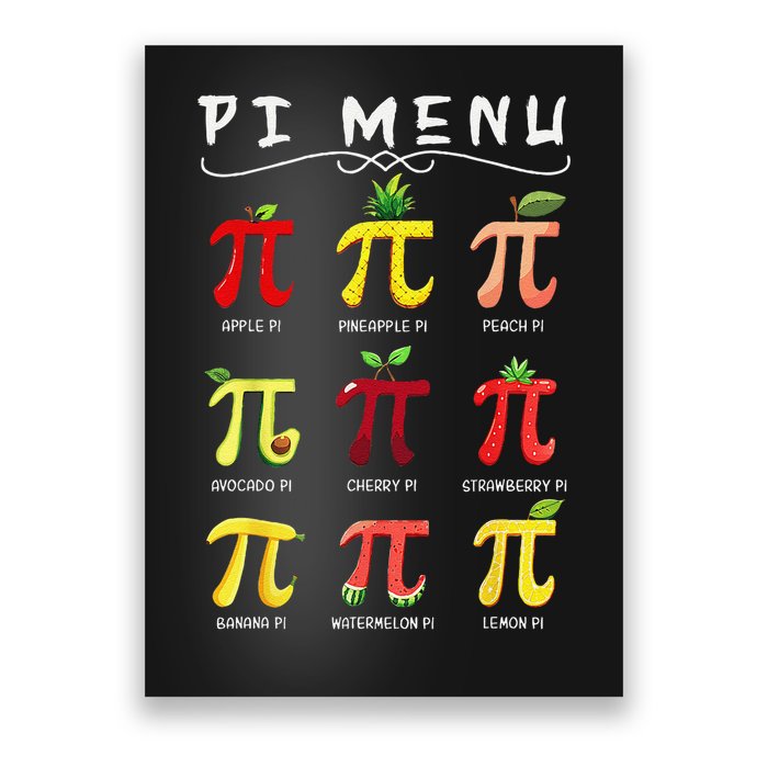 Pie Menu Funny Pi Day Pi 3 Poster