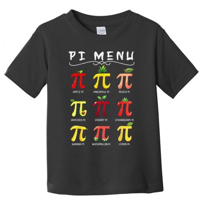 Pie Menu Funny Pi Day Pi 3 Toddler T-Shirt