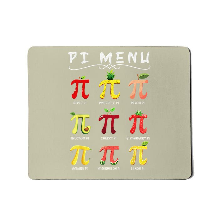 Pie Menu Funny Pi Day Pi 3 Mousepad