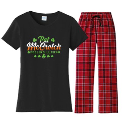 Pat McCrotch Feeling Shamrock Lucky Irish St Patrick's Day Women's Flannel Pajama Set