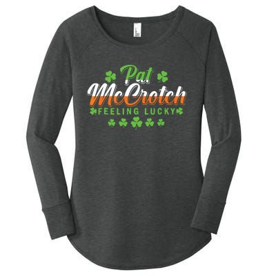 Pat McCrotch Feeling Shamrock Lucky Irish St Patrick's Day Women's Perfect Tri Tunic Long Sleeve Shirt