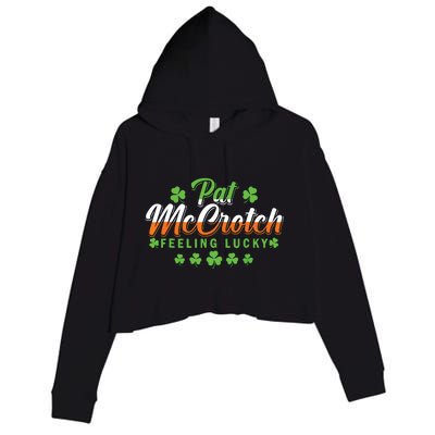 Pat McCrotch Feeling Shamrock Lucky Irish St Patrick's Day Crop Fleece Hoodie