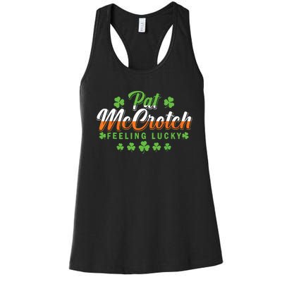 Pat McCrotch Feeling Shamrock Lucky Irish St Patrick's Day Women's Racerback Tank