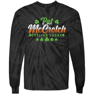 Pat McCrotch Feeling Shamrock Lucky Irish St Patrick's Day Tie-Dye Long Sleeve Shirt