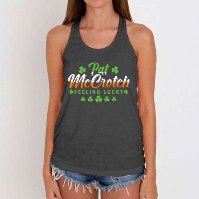 Pat McCrotch Feeling Shamrock Lucky Irish St Patrick's Day Women's Knotted Racerback Tank