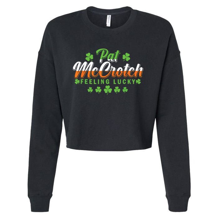 Pat McCrotch Feeling Shamrock Lucky Irish St Patrick's Day Cropped Pullover Crew