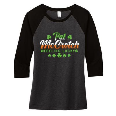 Pat McCrotch Feeling Shamrock Lucky Irish St Patrick's Day Women's Tri-Blend 3/4-Sleeve Raglan Shirt