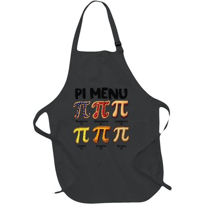 Pi Menu Funny Math Teacher Pi Day 3 Full-Length Apron With Pockets