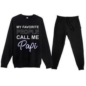 Papi Mexican Father Day Apparel Latino Padre Spanish Dad Gift Premium Crewneck Sweatsuit Set