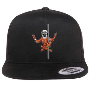 Pug Man Fitness Justin Ashar Snapback Flat Bill Trucker Hat